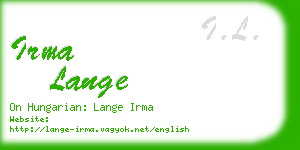 irma lange business card